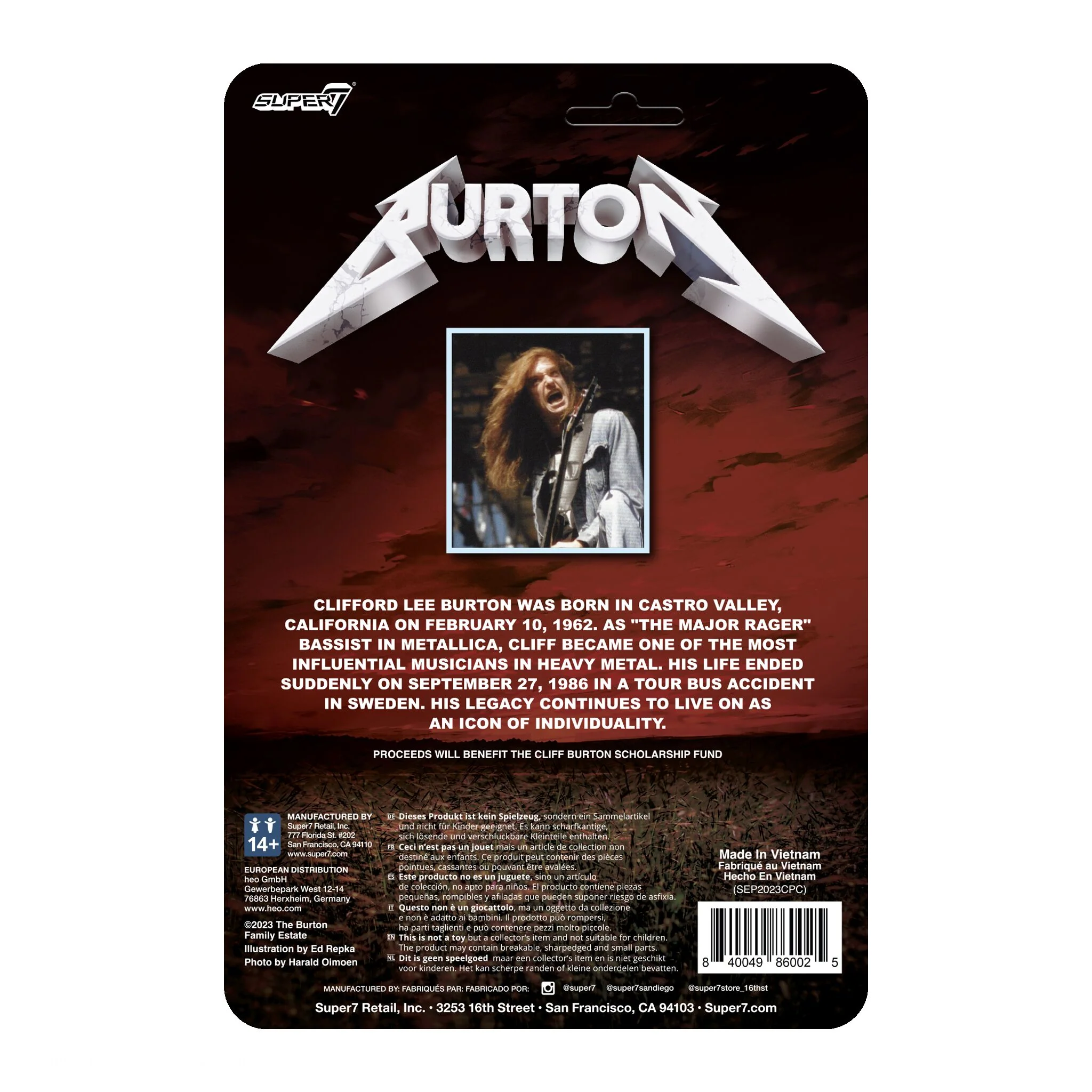Cliff Burton ReAction Figures - Cliff Burton (Flannel Shirt) - Image 4