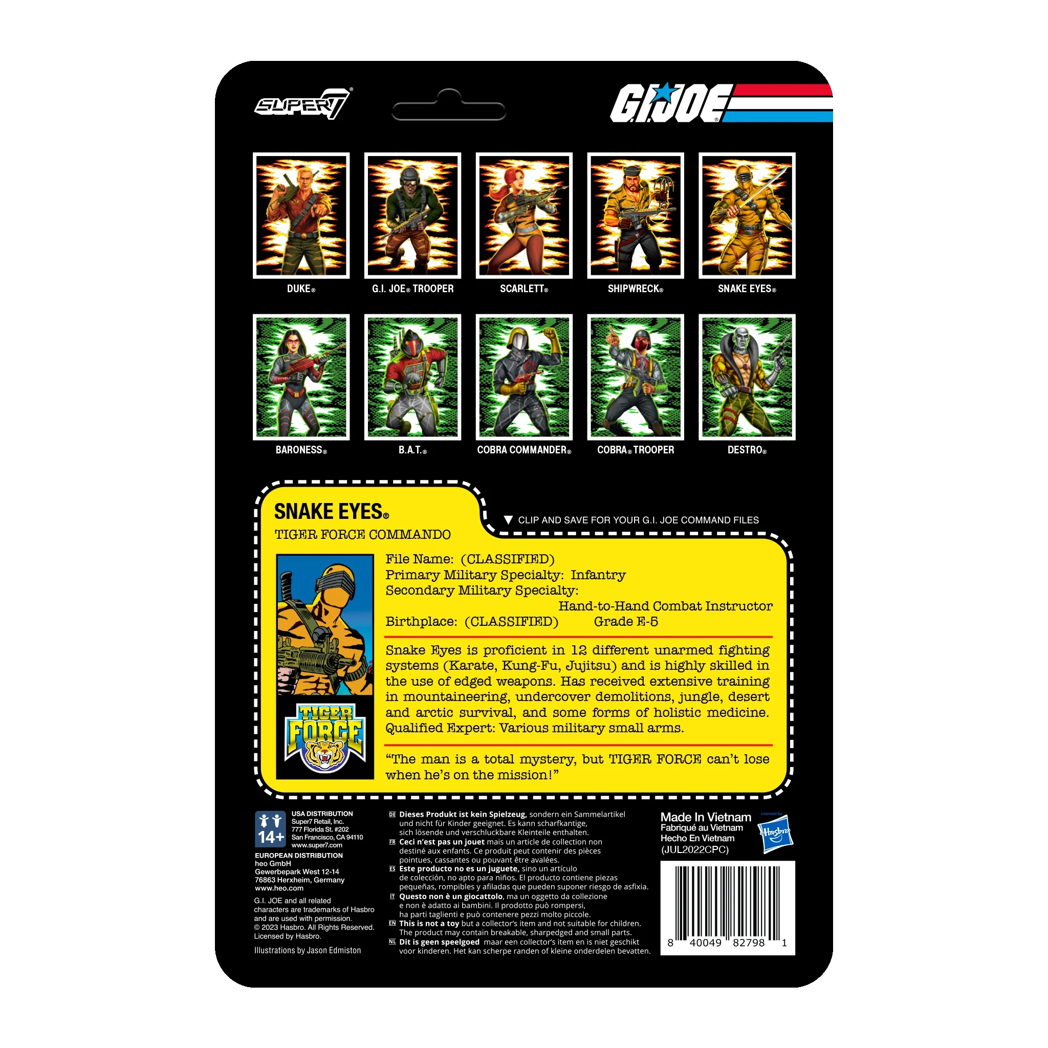G.I. Joe ReAction Figures Wave 6 - Tiger Force Snake Eyes - Image 3