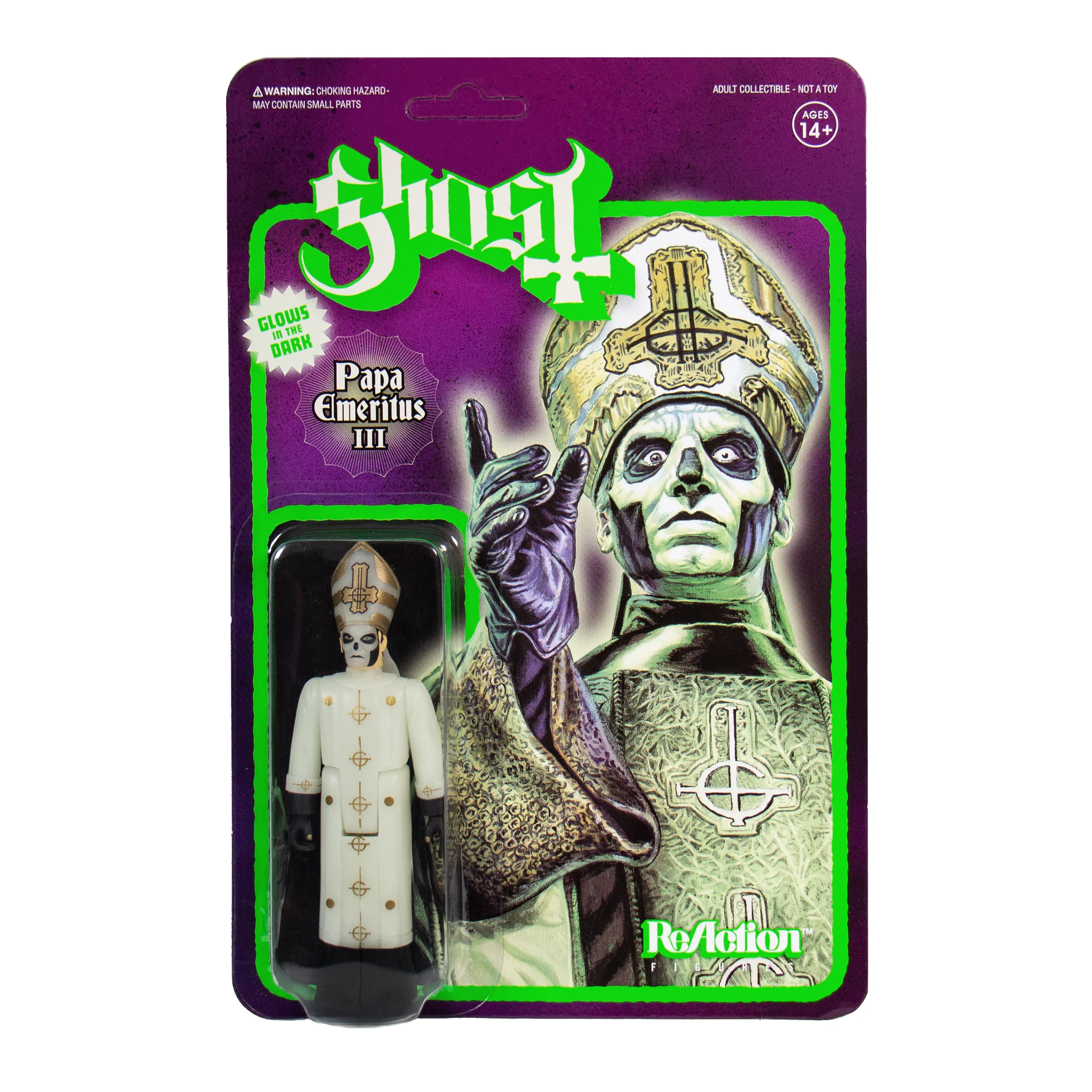Ghost ReAction Figure - Papa Emeritus III (Glow in the Dark)