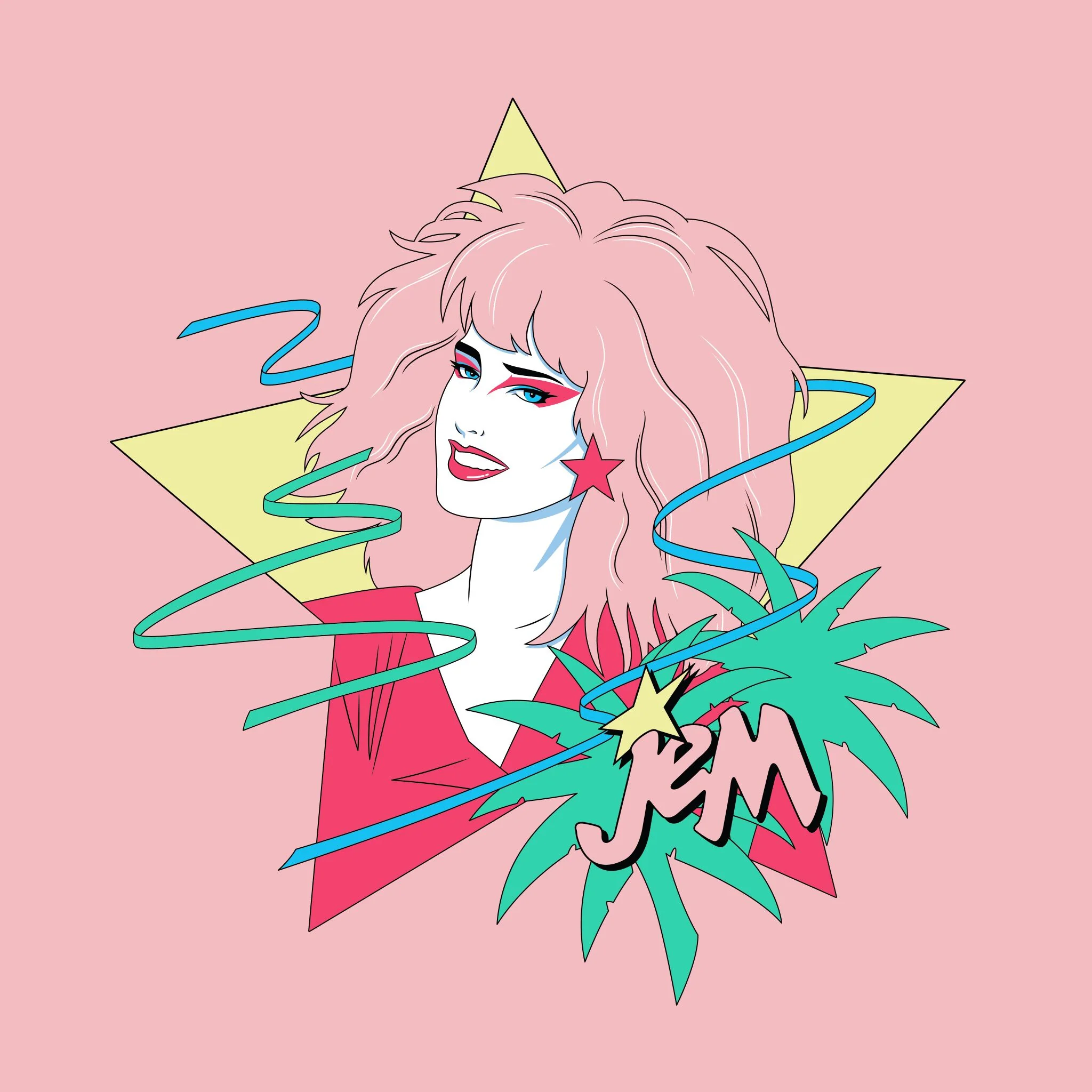 Jem And The Holograms Fleece - Jem Portrait Star (Hoodie) - Image 2