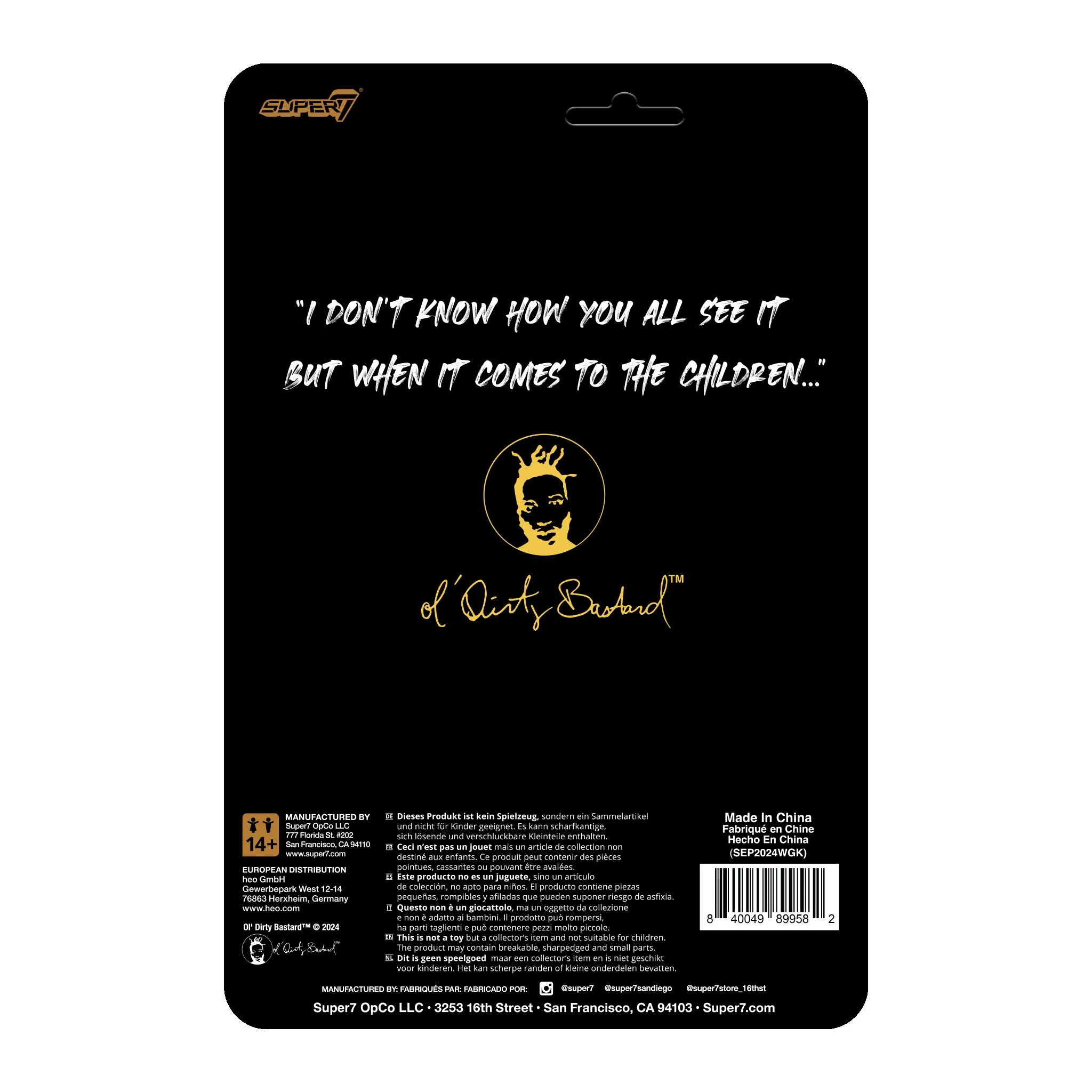 Ol' Dirty Bastard ReAction Figures Wave 04 - ODB (For the Children) - Image 4