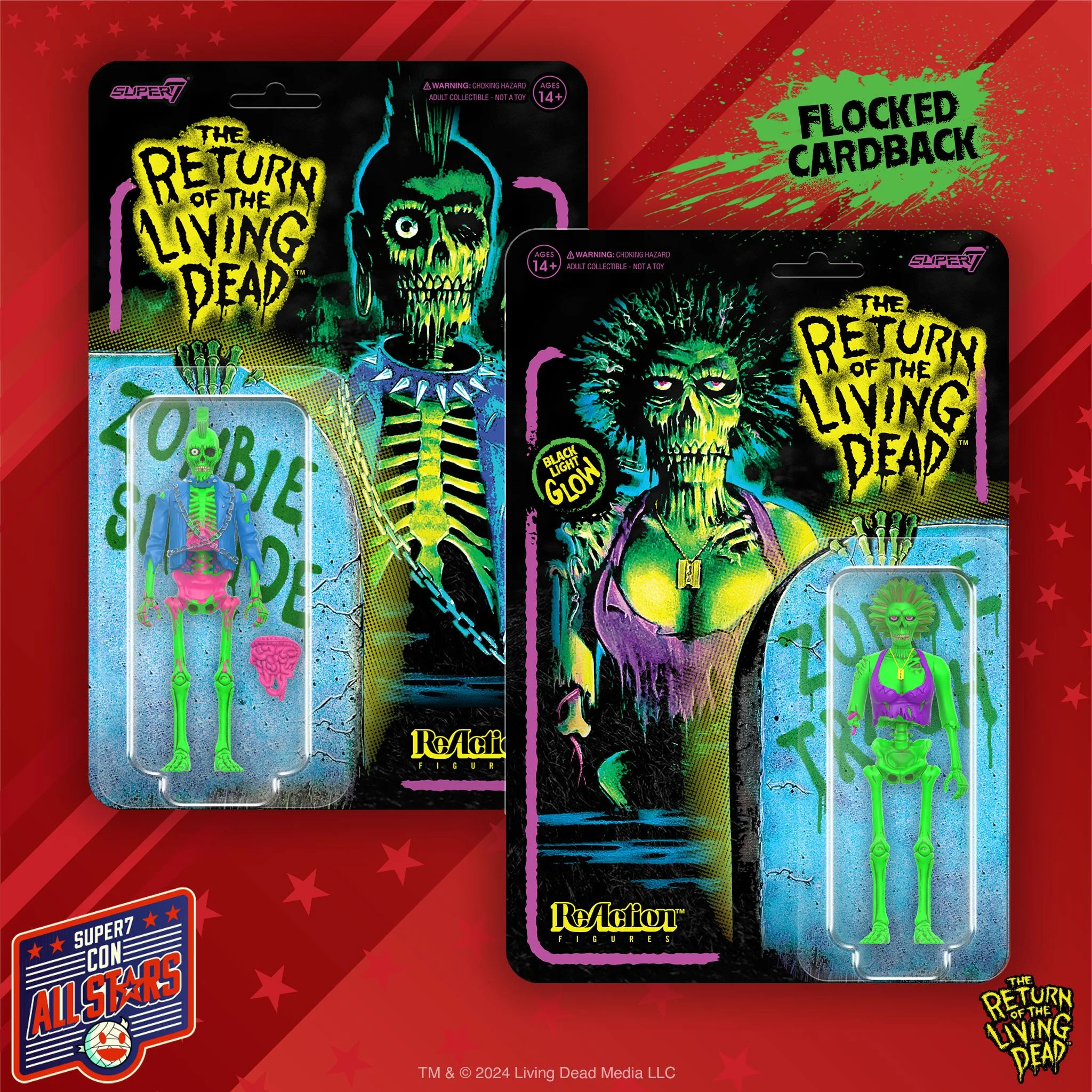 Return of the Living Dead ReAction Figures Wave 03 - Female Poster Zombie (Blacklight) - Image 6