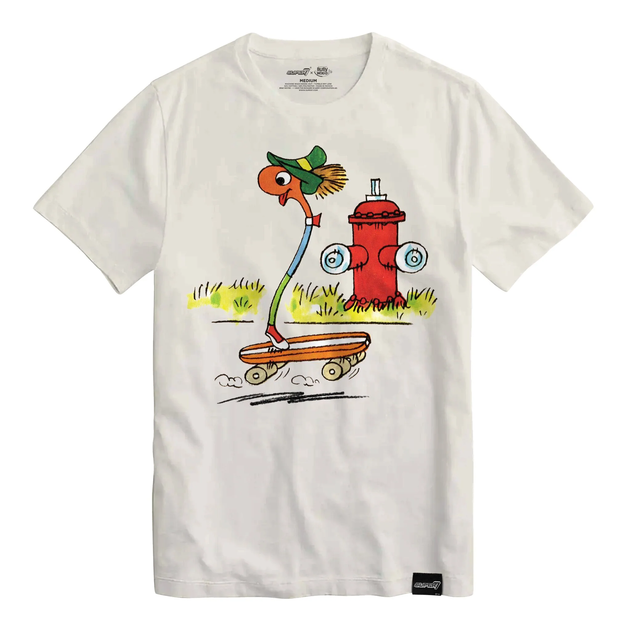 Richard Scarry Lowly Worm Skates T-shirt - Image 2