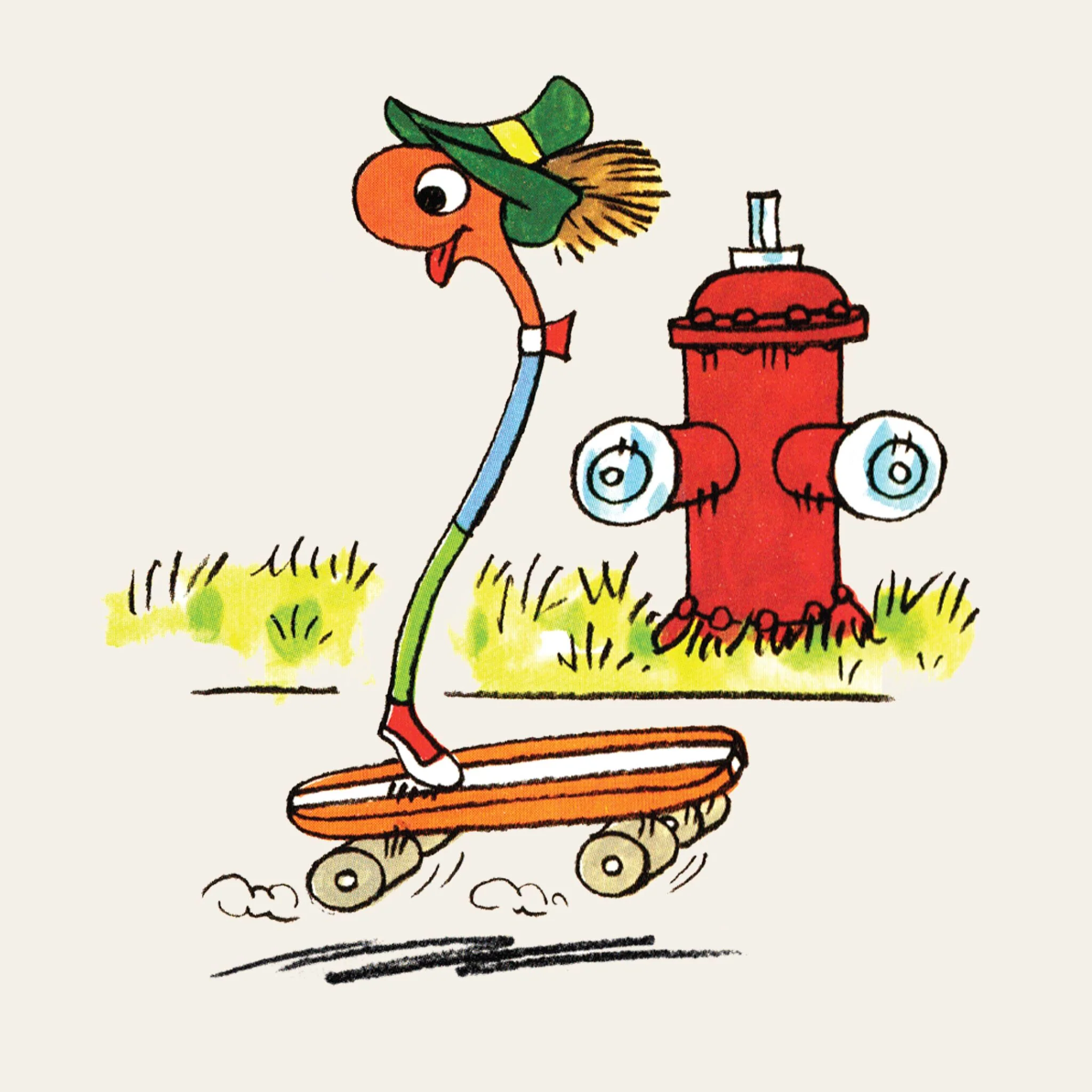 Richard Scarry Lowly Worm Skates T-shirt - Image 3