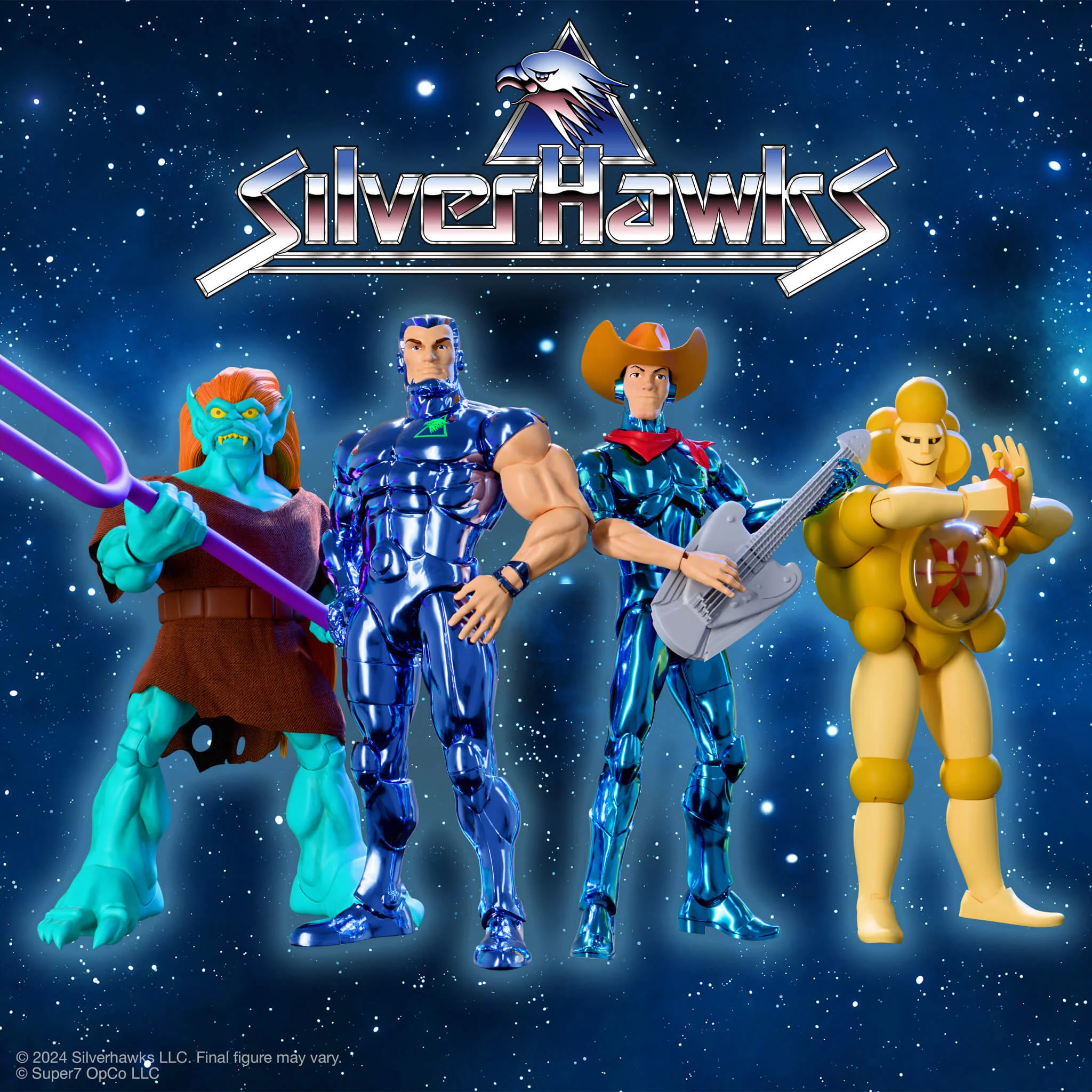 SilverHawks ULTIMATES! Wave 06 - Bluegrass (VAC Metal - Toy Version), Steelwill (VAC Metal - Toy Version), Mo-Lec-U-Lar (Toy Version), & Windhammer (Toy Version) - Image 2