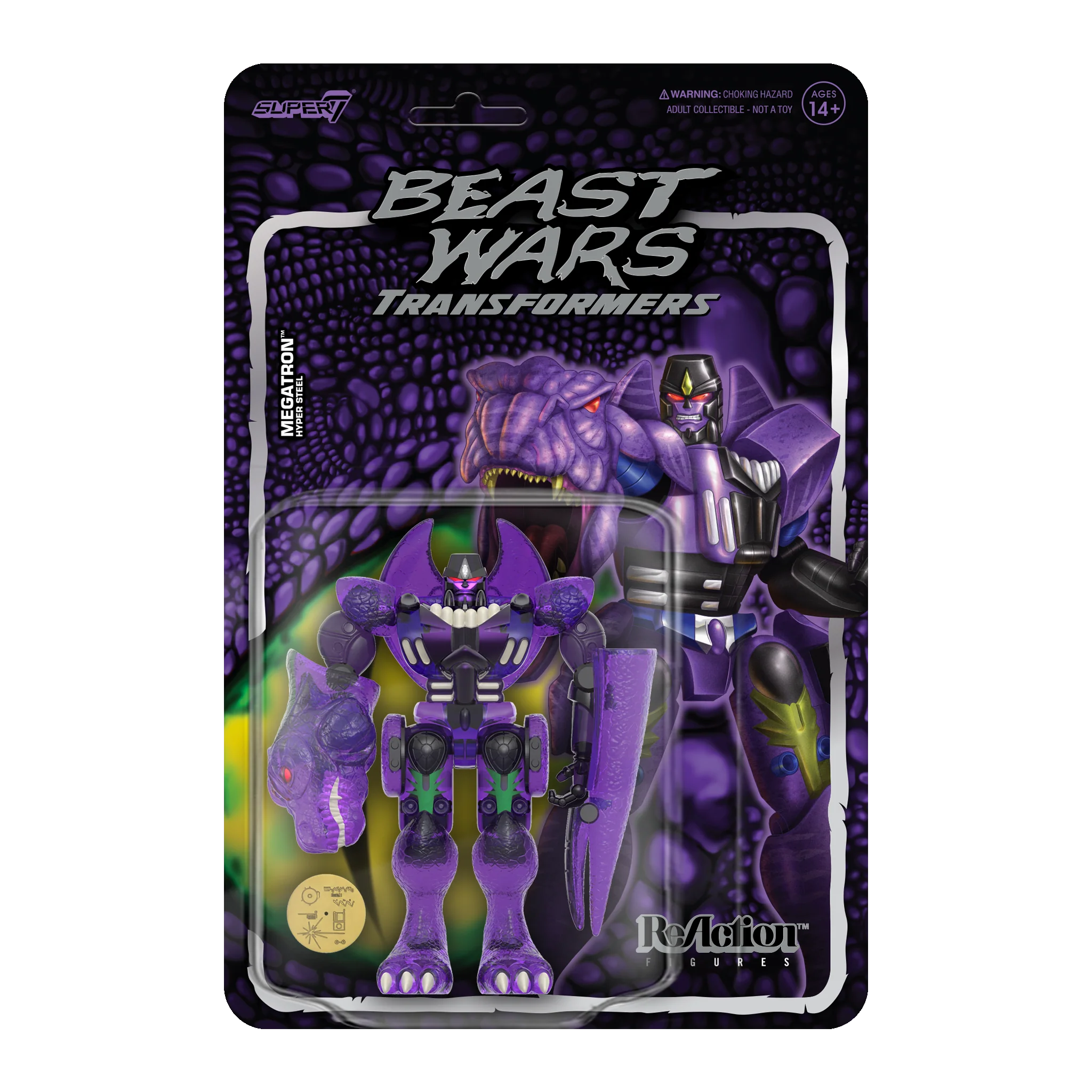 Transformers ReAction Wave 7 Beast Wars - Megatron (Clear)