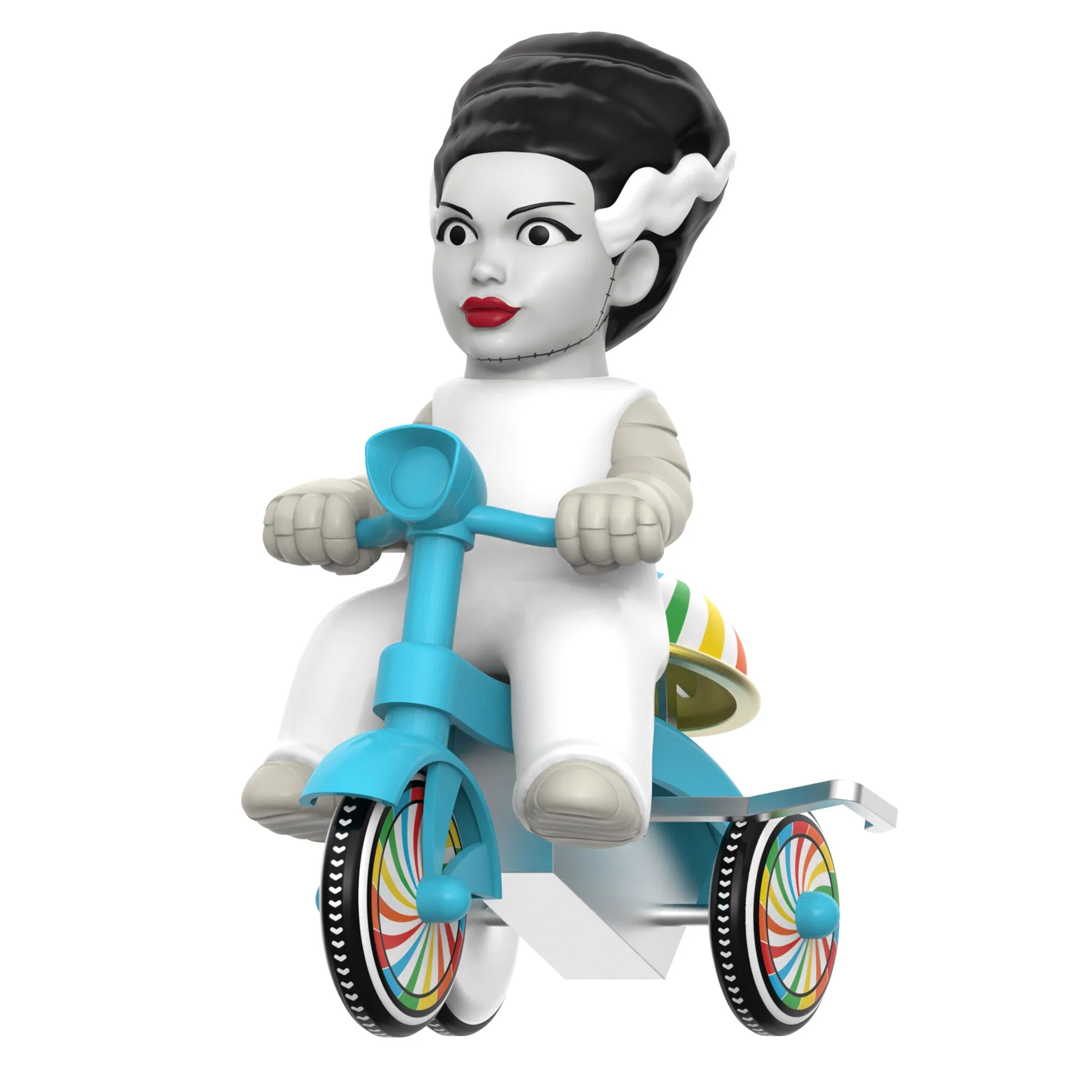 Universal Monsters Super Cycles - Bride of Frankenstein (White w/ Blue Trike) - Image 3