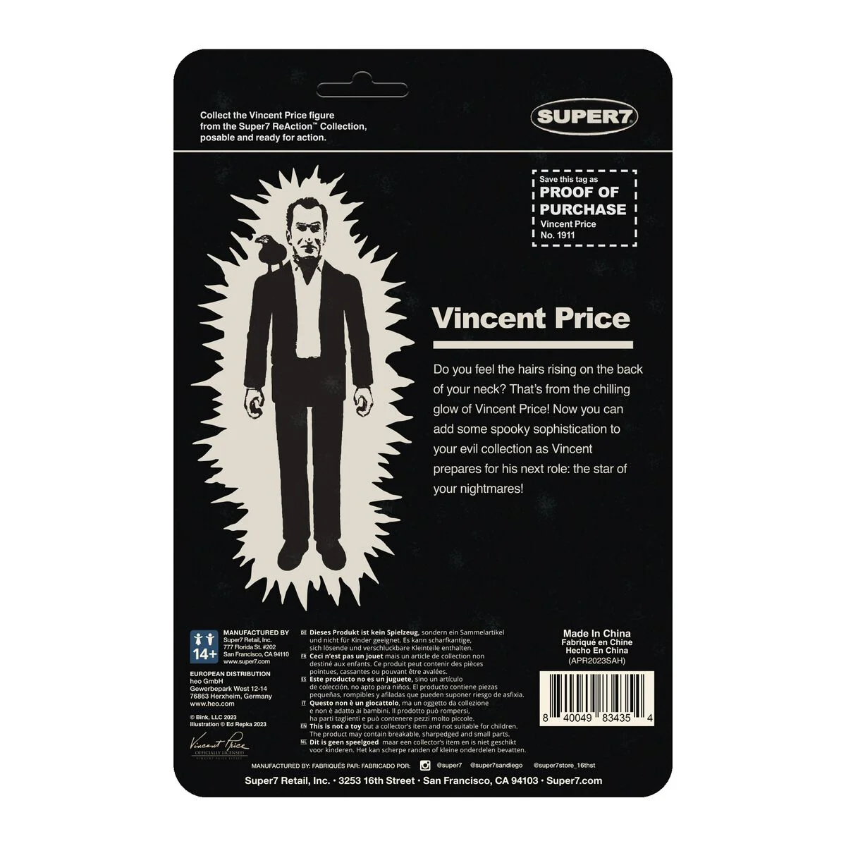 Vincent Price ReAction Figures - Vincent Price (Monster Glow) - Image 4